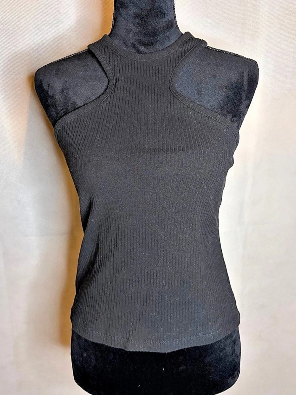 Sunday in Brooklyn | Ribbed Tie-Back Tank in Black | Size M